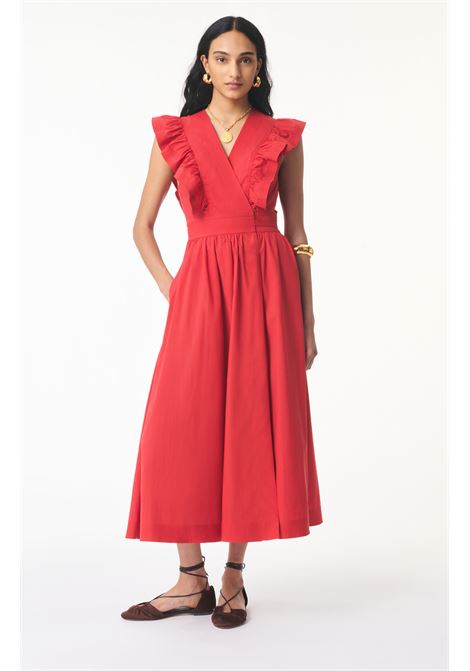 Vanessa Bruno Ermione cotton-blend wrap midi dress with ruffled shoulders Vanessa Bruno |  | 4EVA69-V08769341